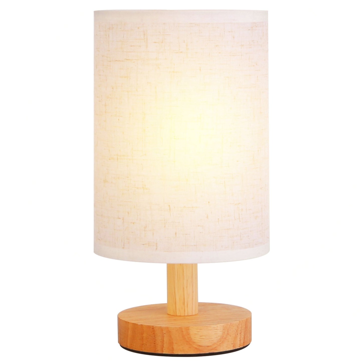 Warm White Wooden Bedside Lamps and USB Cord