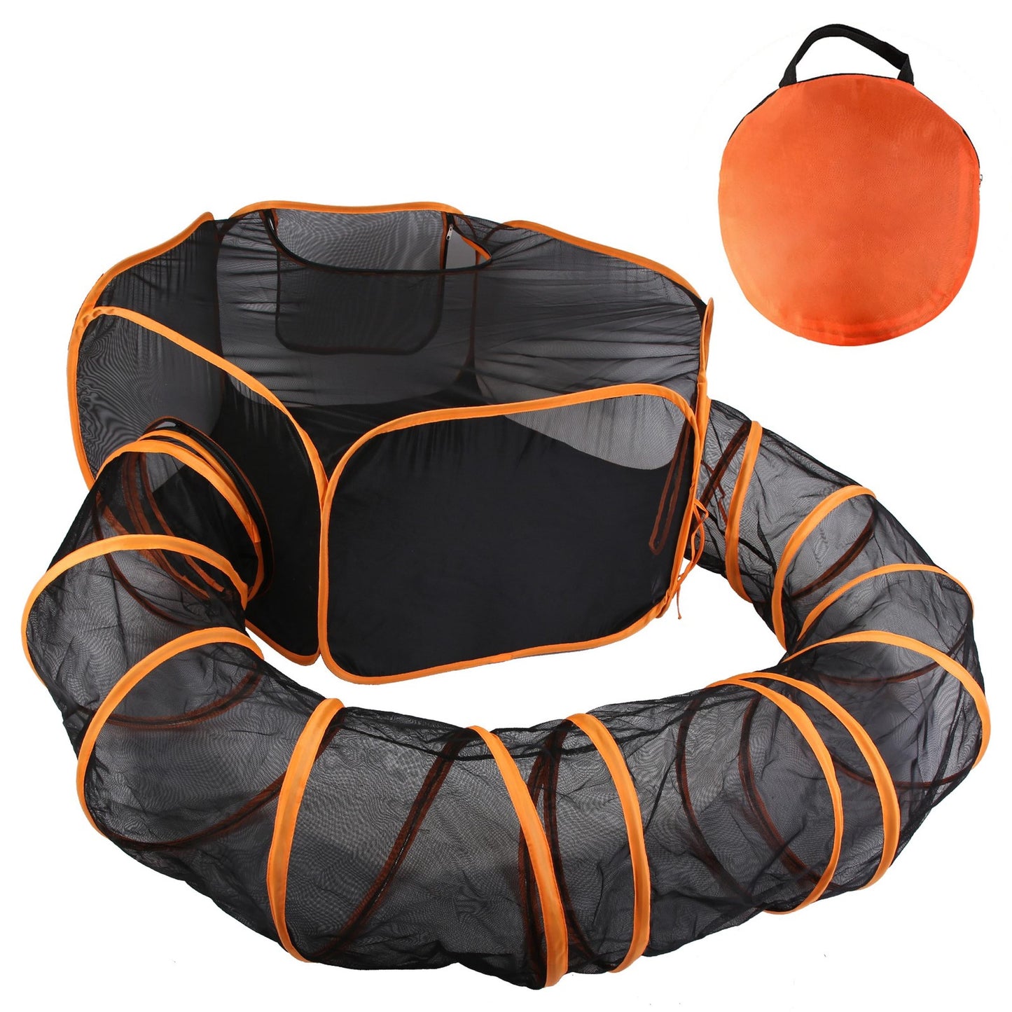 Foldable Pet Play Tent with Tunnel and Carry Bag