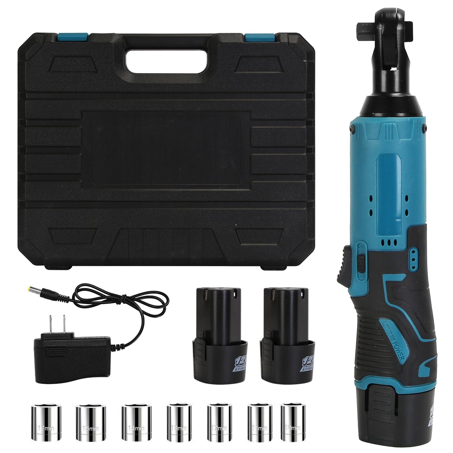 Cordless Electric Ratchet Wrench and Charger Set