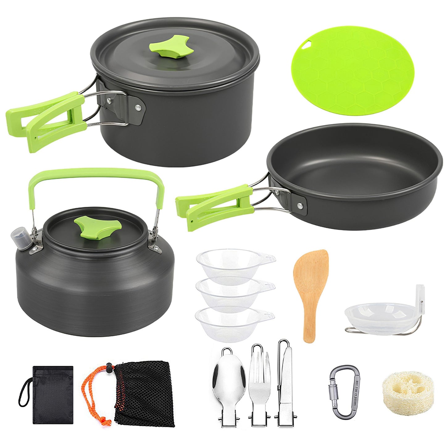 Camping Cookware Set with Pot Pan and Utensils