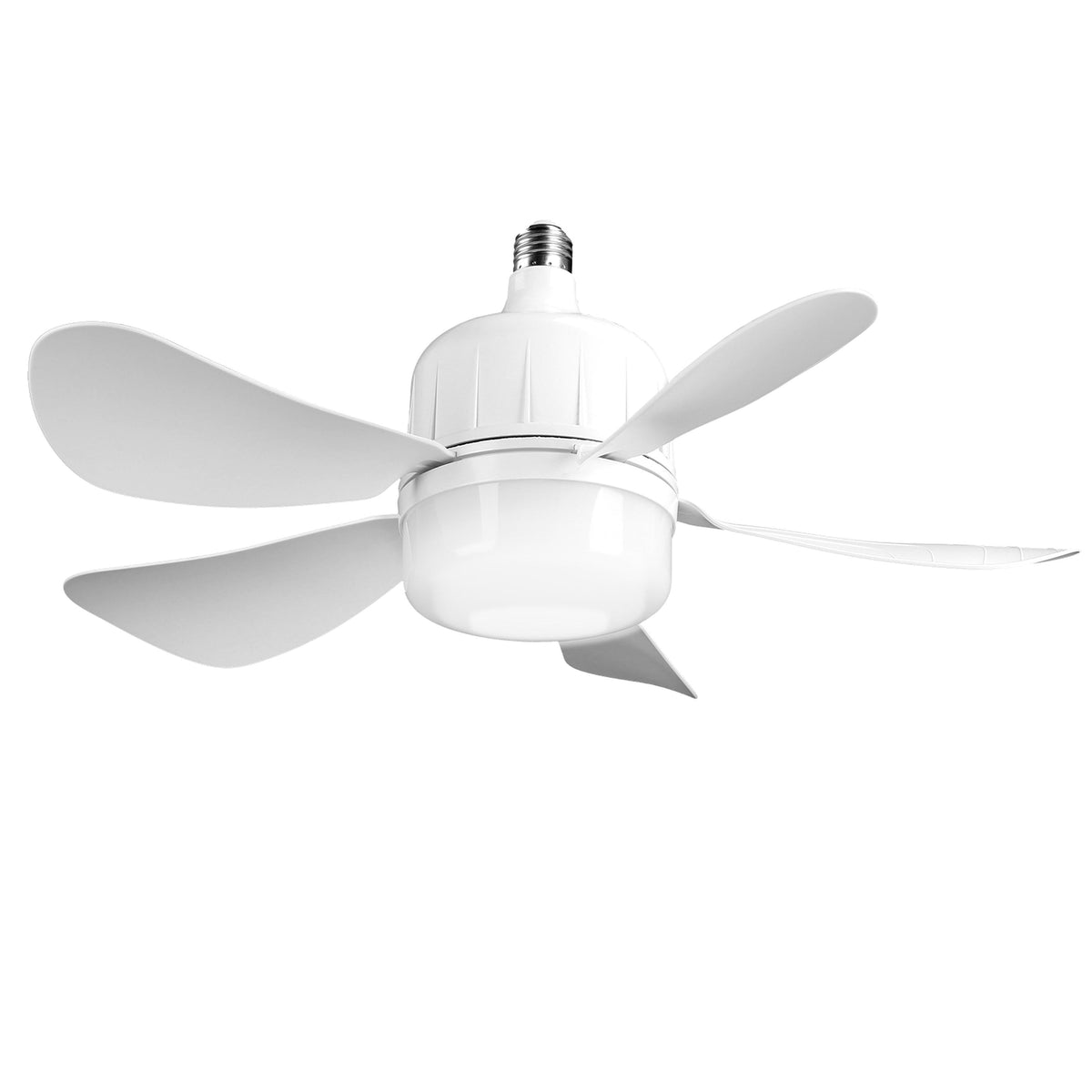 Ceiling fan with light socket, white finish and five blades on Tampa Home & Garden Store