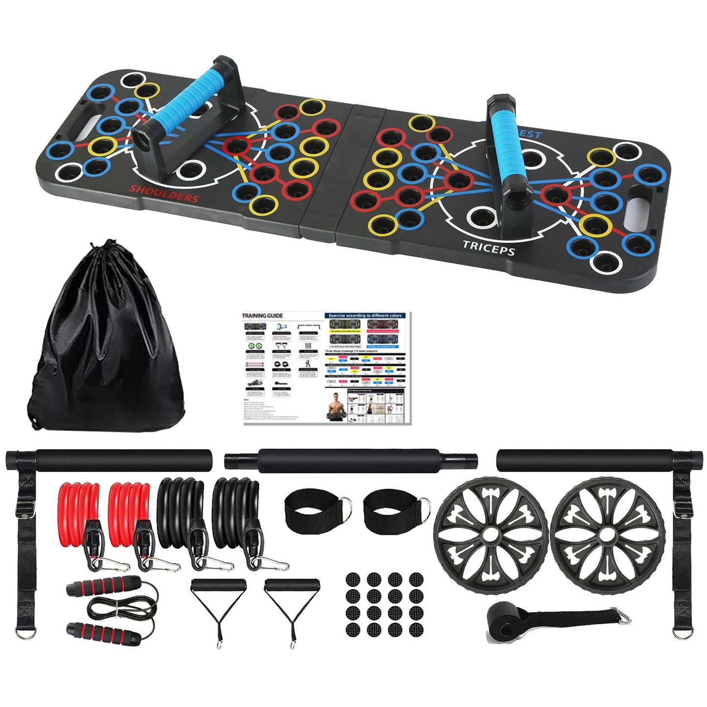 Push Up Board And 15 Pcs Complete Home Gym Set