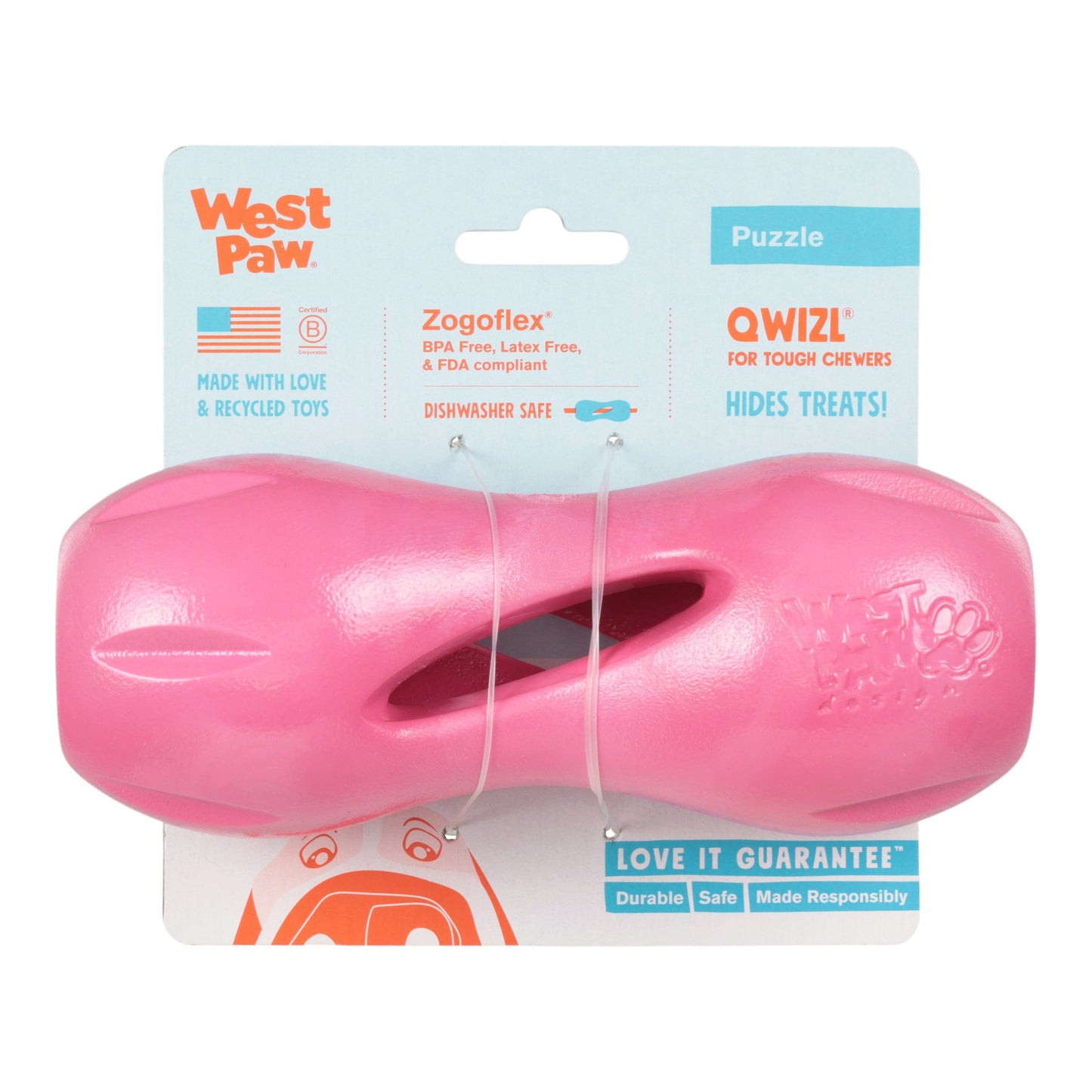 Qwizl Geranium Durable Chew Toy for Tough Dogs