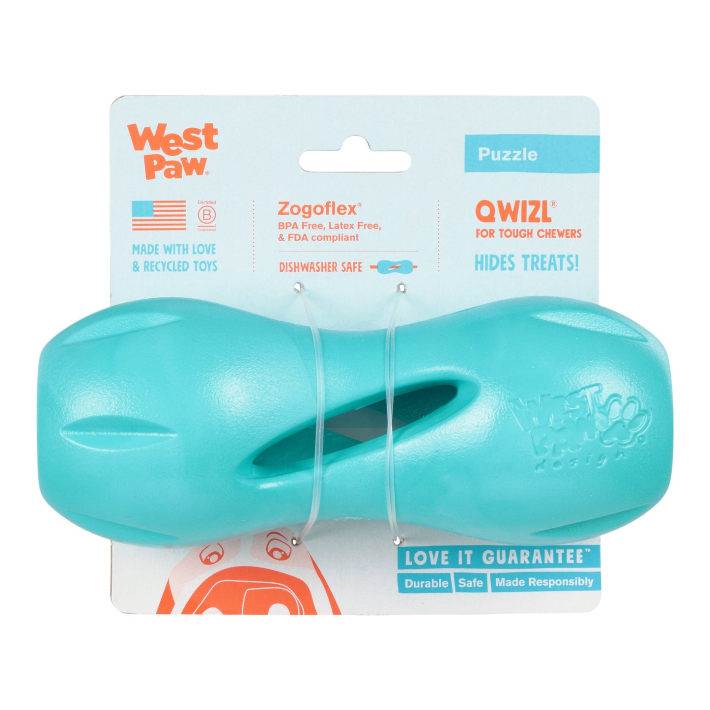 Qwizl Teal Durable Chew Toy For Tough Treats