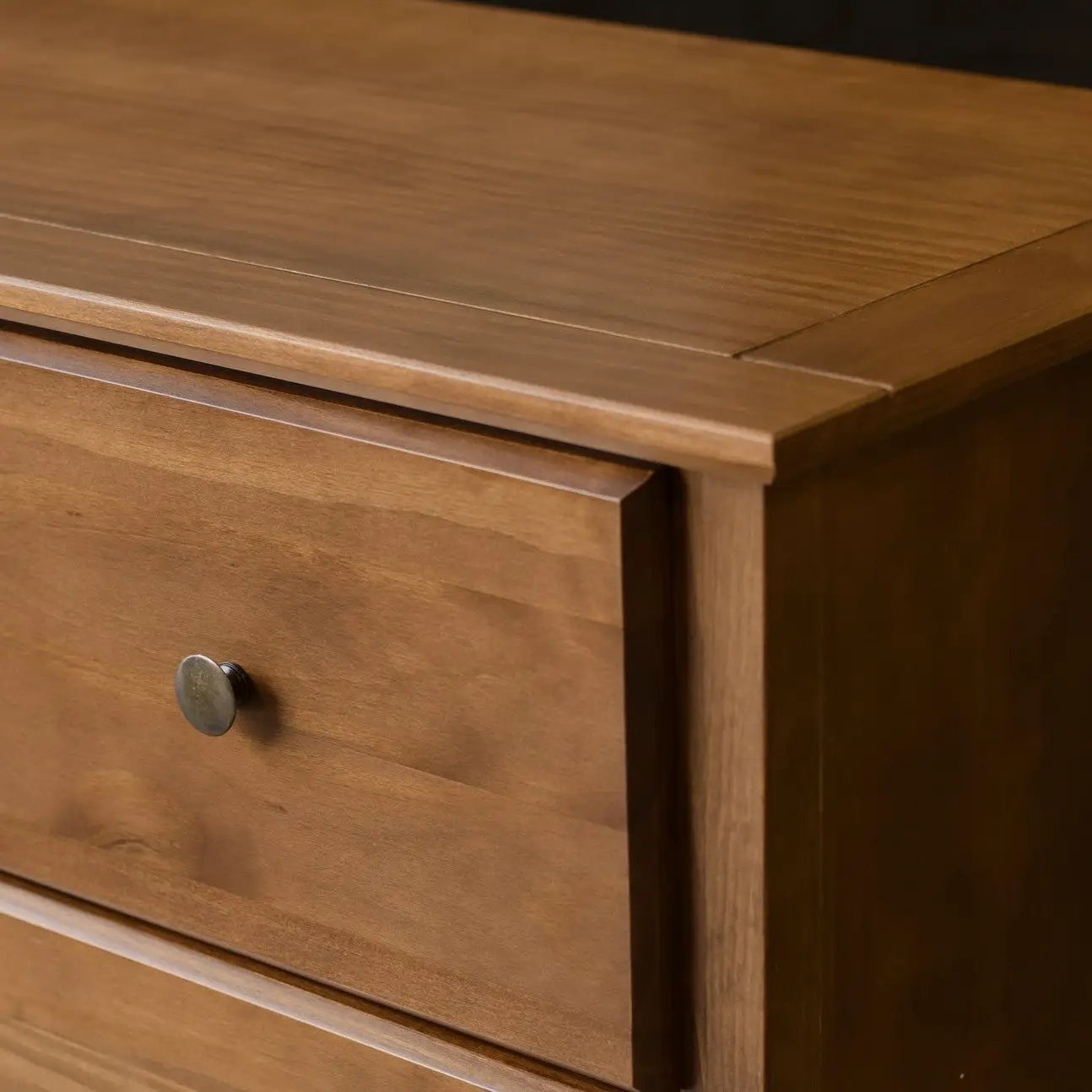 Farmhouse Solid Pine Wood 6 Drawer Dresser in Walnut Finish - Tampa Home & Garden Store