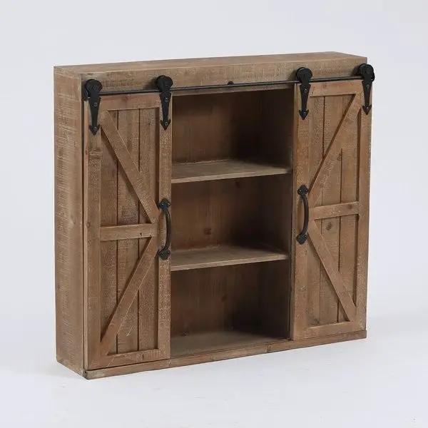 Farmhouse Sliding Bathroom Wall Mounted Cabinet 2-Doors & Shelves - Tampa Home & Garden Store