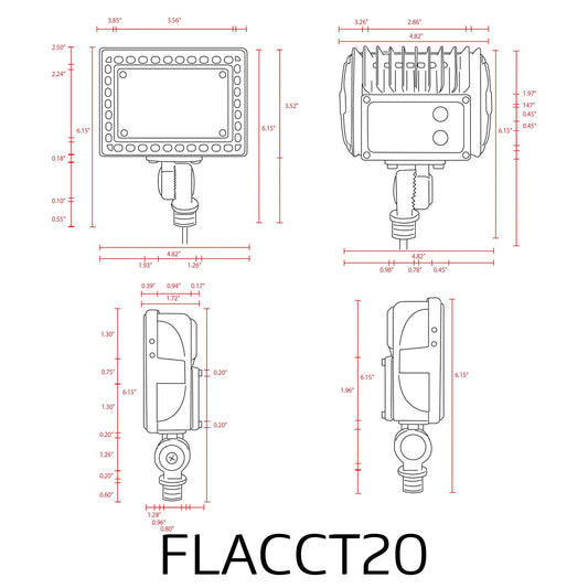 FLACC20 basse tension réglable CCT et puissance 5 W-20 W éclairage extérieur LED éclairage paysager projecteur