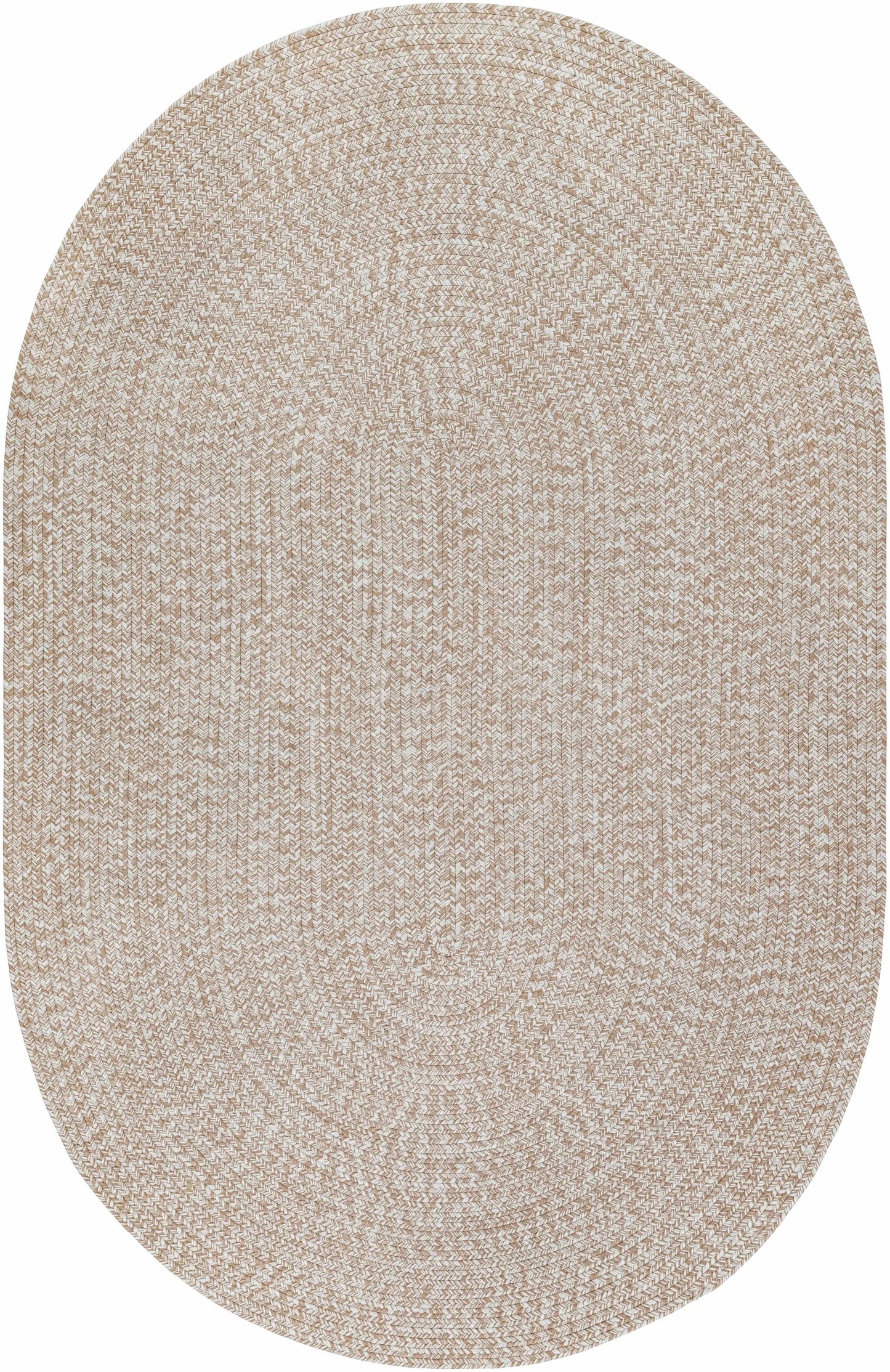 Round cream braided faux jute outdoor rug by Boutique Rugs, natural textured weave on Tampa Home & Garden Store