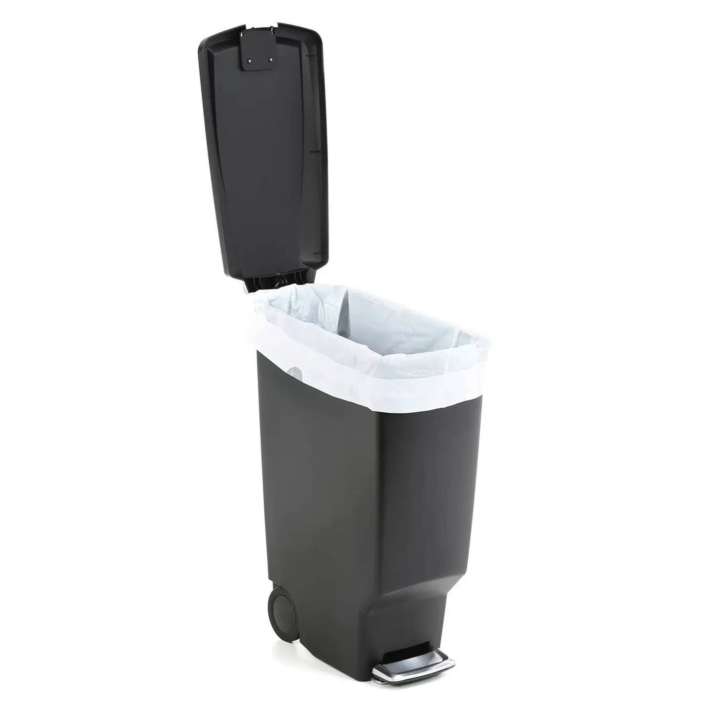 Black 10-Gallon Narrow Kitchen Trash Can with Easy Step-on Lid - Tampa Home & Garden Store