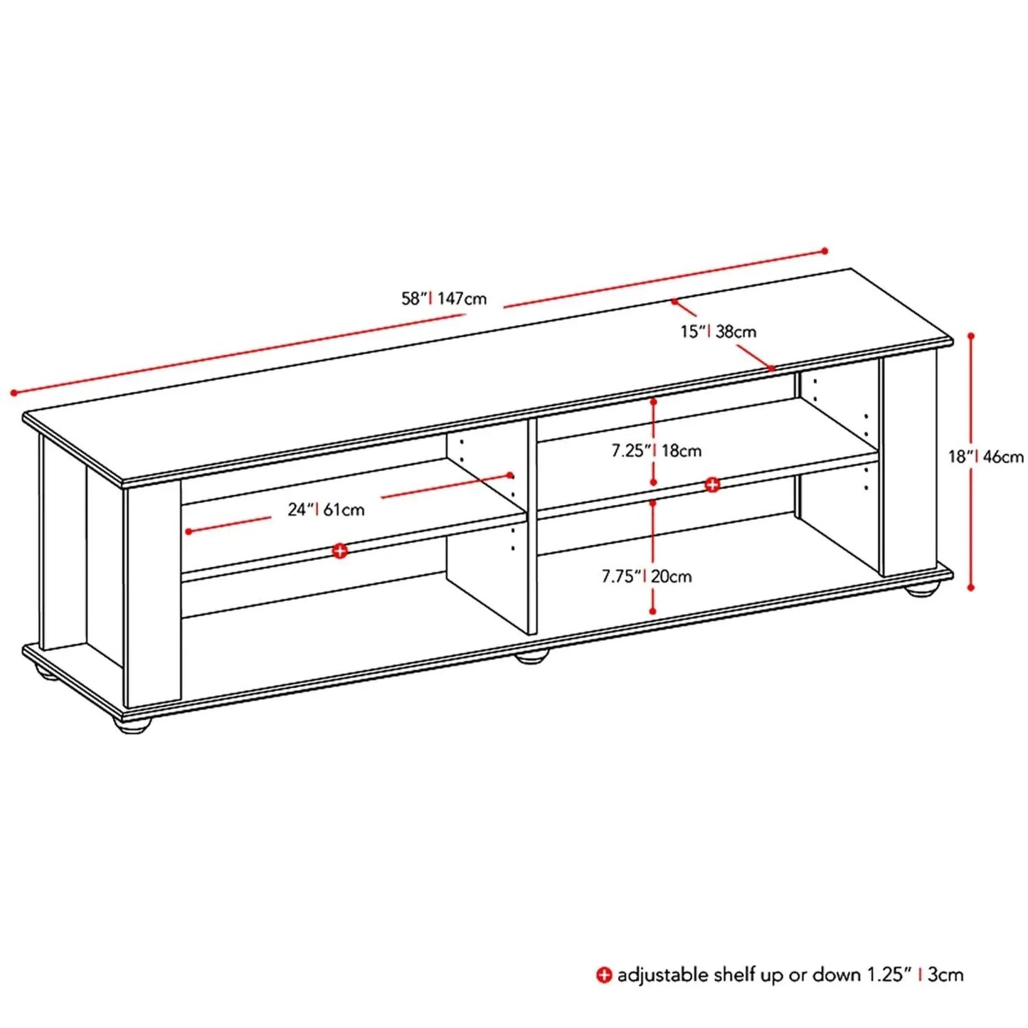 Modern Black TV Stand - Fits up to 68-inch TV - Tampa Home & Garden Store