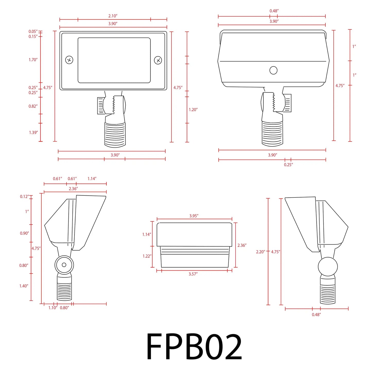 FPB02 Cast Brass Flood Light | 2W-7W Integrated Low Voltage Landscape Light - Tampa Home & Garden Store