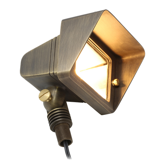 FPB05 Cast Brass Rectangular LED Directional Flood Light Adjustable Landscape Lighting - Tampa soil911.com