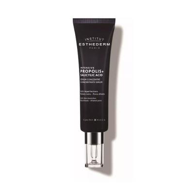 Institut Esthederm Intensive Propolis + Salicylic Acid Serum tube, black matte packaging with clear cap, Beauty Care Bag brand on Tampa Home & Garden Store