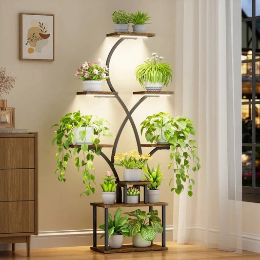 62-Inch tree-shaped plant stand by HomePacific with shelves and grow lights on Tampa Home & Garden Store
