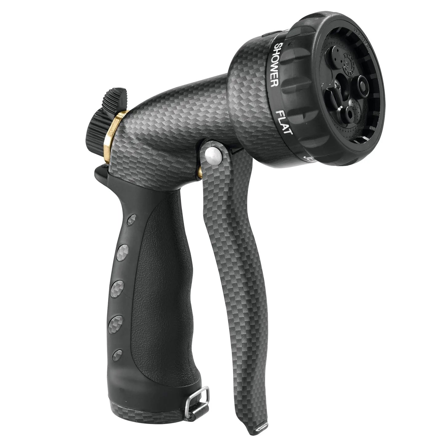 7-Pattern Zinc Front Trigger Nozzle Graphite Orbit Irrigation spray head with carbon-fiber grip on Tampa Home & Garden Store