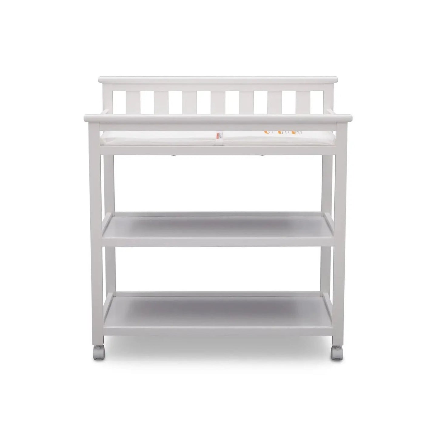 Modern White Baby's First 2 Shelf Changing Table with Wheels - Tampa Home & Garden Store