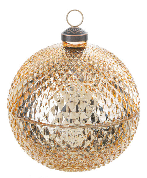 Faceted Glass Ornament Trinket Box with Place Card Holder - Gold - Tampa Home & Garden Store