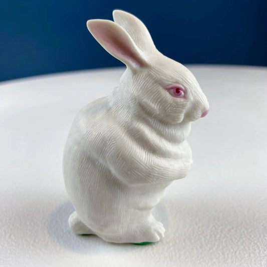 White porcelain bunny figurine close-up with pink ears on Tampa Home & Garden Store