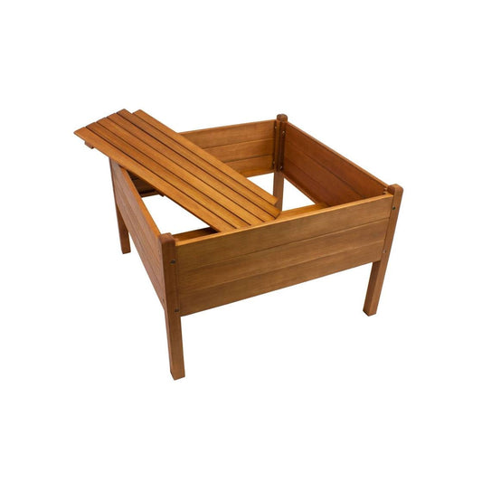 FarmHome 3ft x 3ft Raised Planter Solid Eucalyptus Garden Bed - Tampa Home & Garden Store