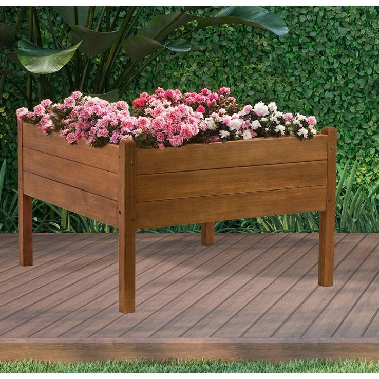 FarmHome 3ft x 3ft Raised Planter Solid Eucalyptus Garden Bed - Tampa Home & Garden Store