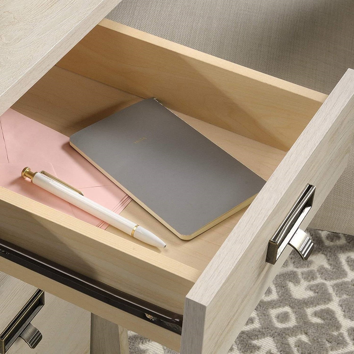 FarmHouse Chalky Oak Executive Desk w/ Filing Cabinets Storage - Tampa Home & Garden Store