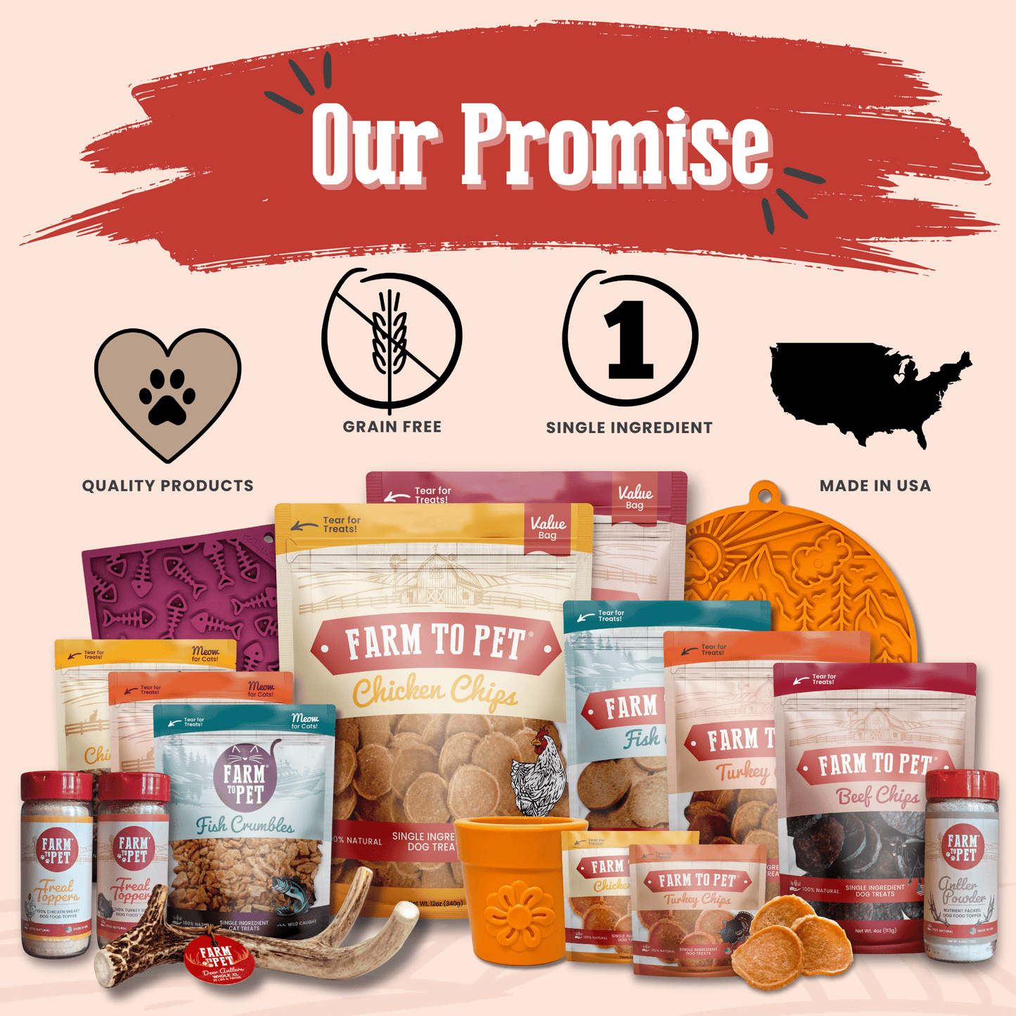 Turkey Feast Chips dog chips by Farm To Pet, grain-free and single-ingredient treats on Tampa Home & Garden Store
