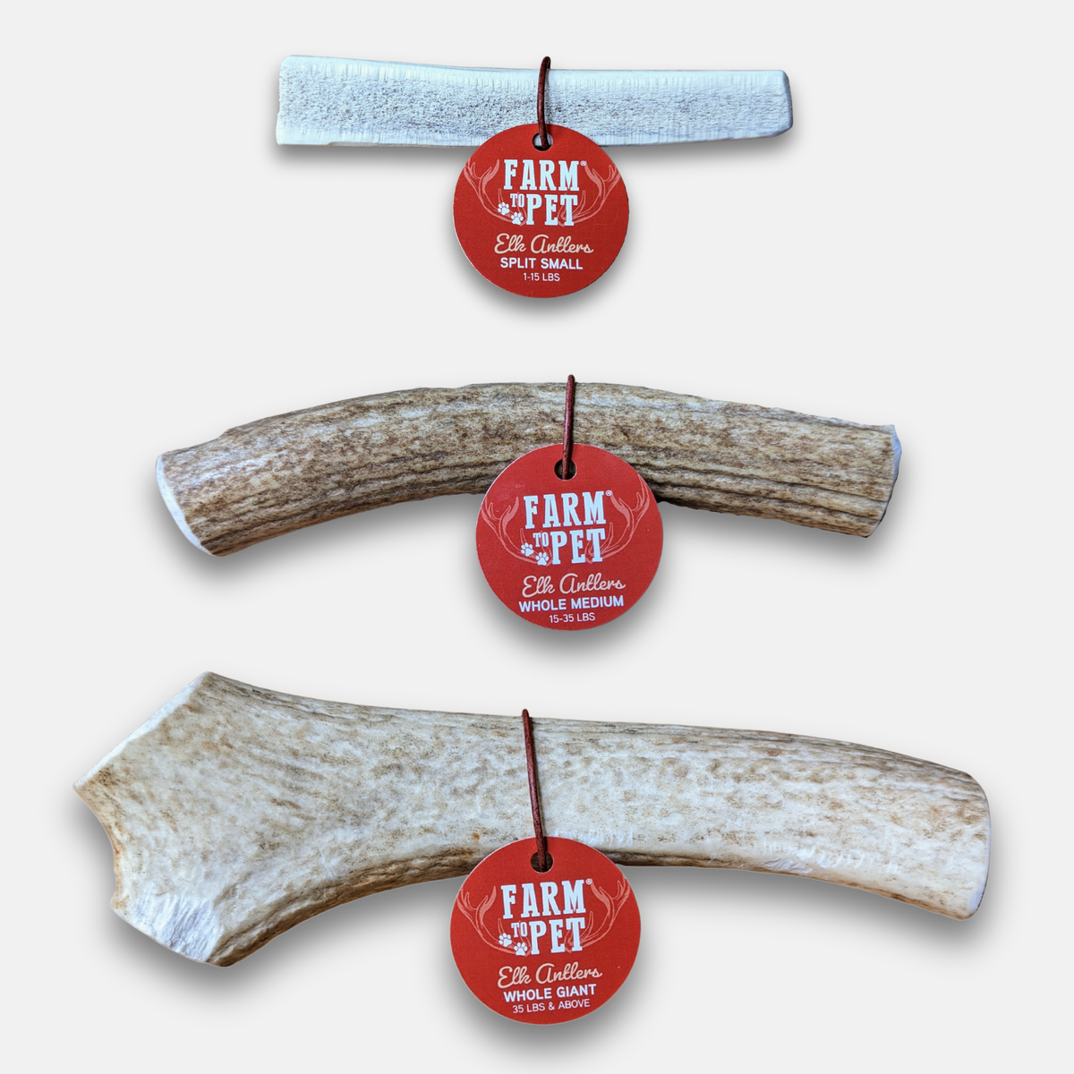 Elk Antler Dog Chews, all-natural whole & split elk antlers, Farm To Pet, 3 pieces on Tampa Home & Garden Store