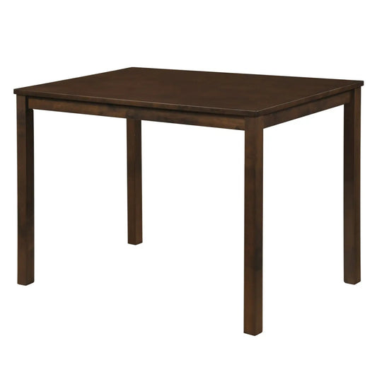 Farmhouse dining table for 4 with solid rubber wood frame by DirectDeals in dark brown finish on Tampa Home & Garden Store