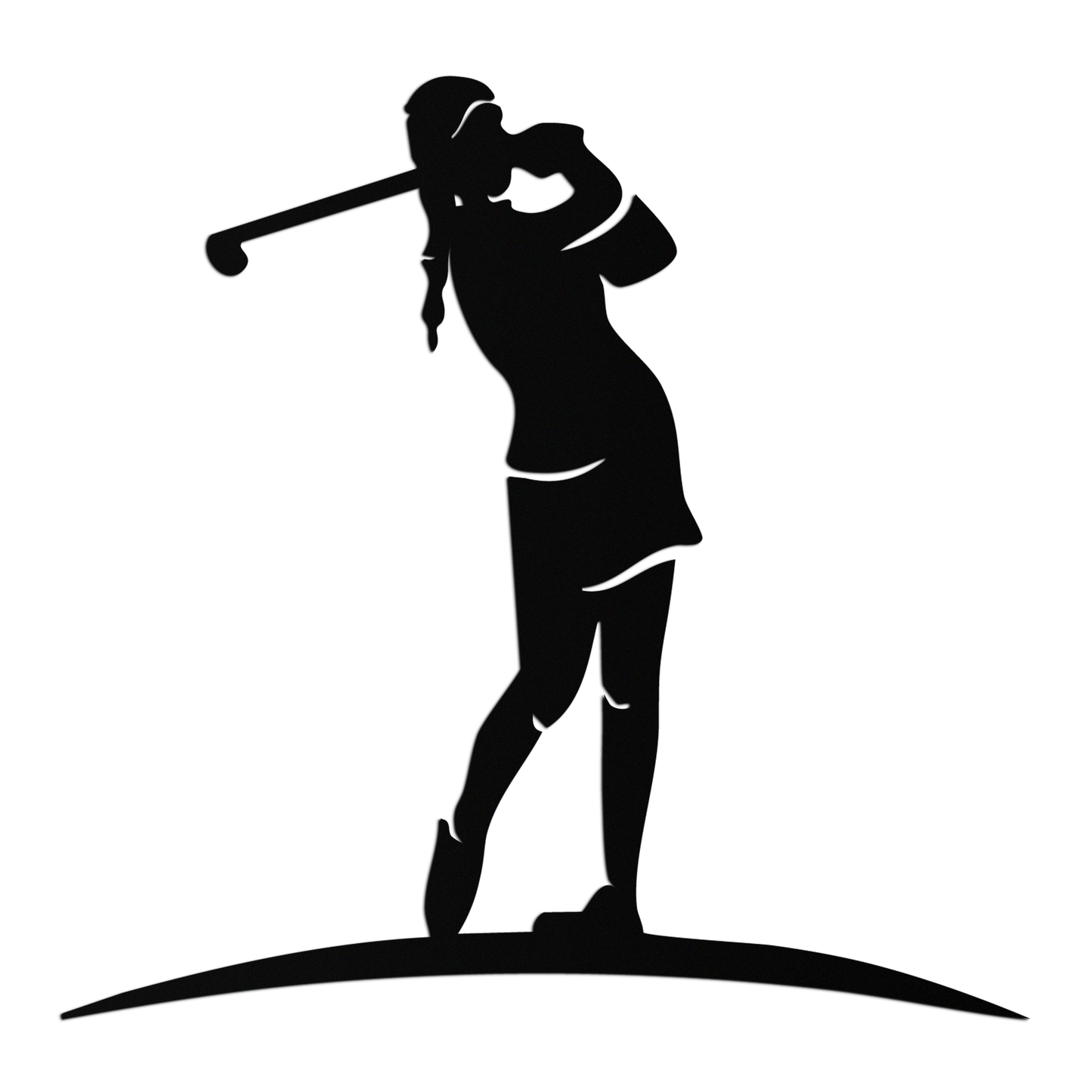 Female Golfer Metal Wall Art – Elegant Sports Silhouette for Modern Spaces- KAF698 - Tampa Home & Garden Store