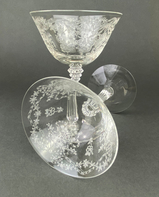 Fenton Champagne Stemware, Tall Sherbet Crystal Glasses. Romance by Fenton. Set of 6 Vintage Stemware. Fine Crystal. - Tampa Home & Garden Store