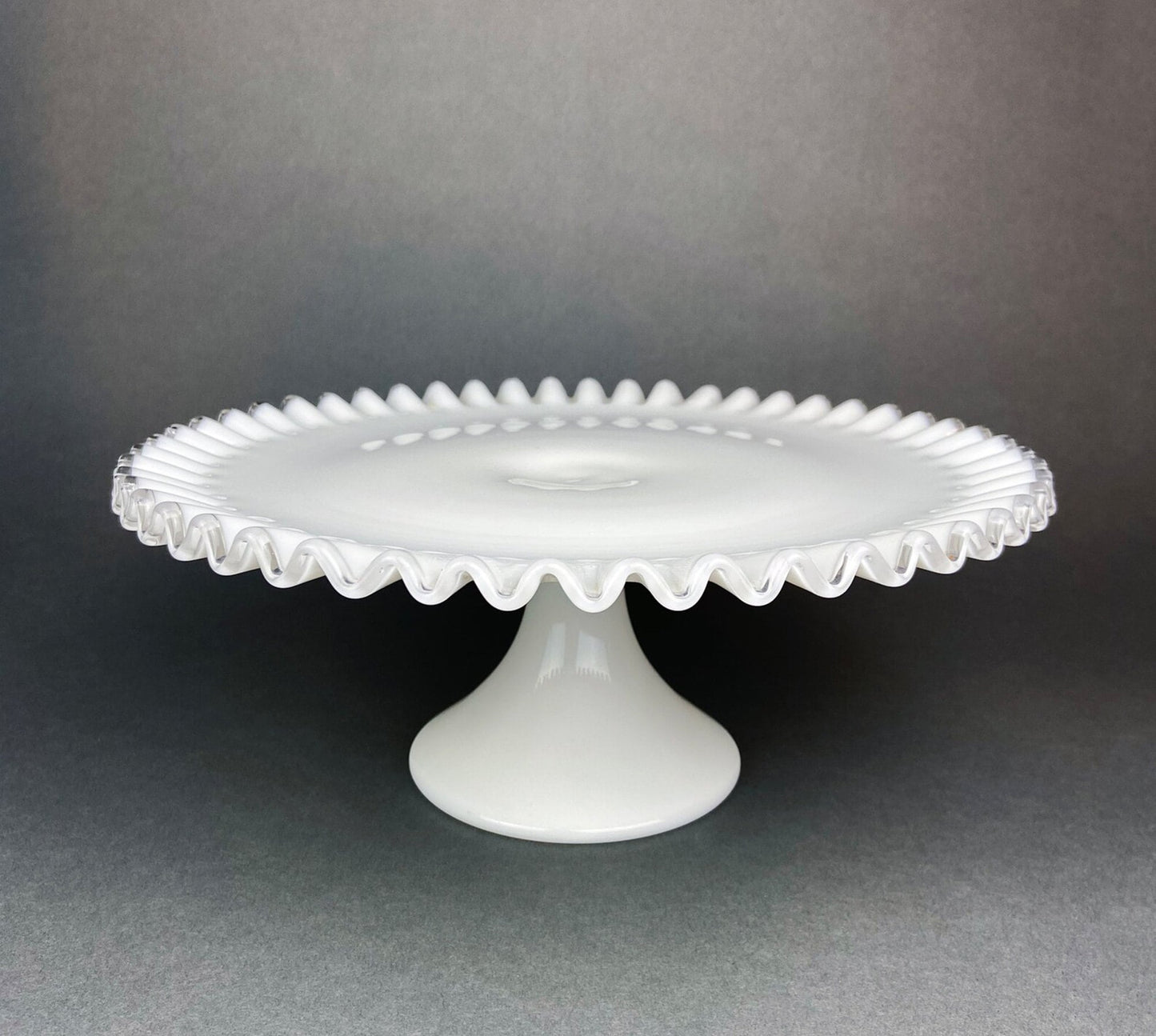 Fenton Milk Glass Hobnail Footed Bowl with Ruffled Edge. Collectible Compote. White Serving Dish. Dining Room Decor. Table Centerpiece. - Tampa Home & Garden Store