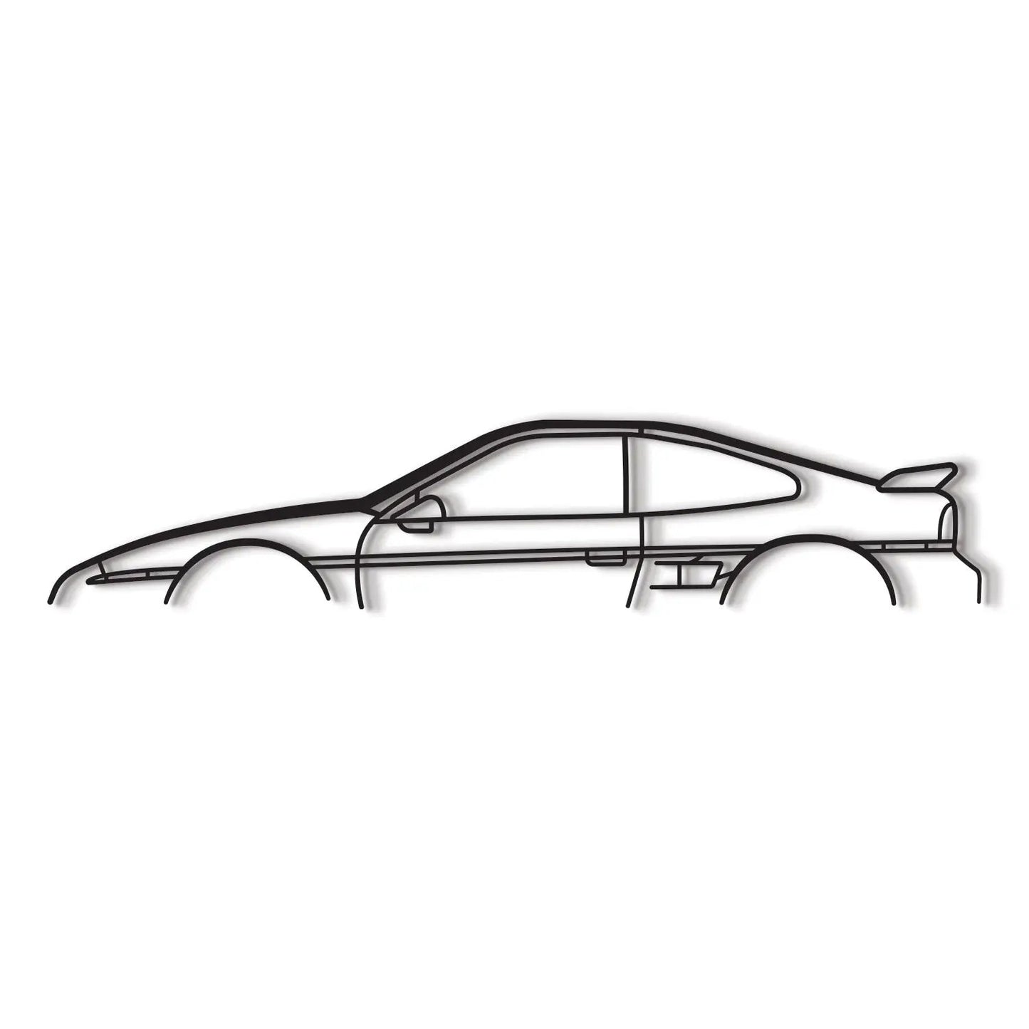1987 Fiero metal wall art line drawing in black side-profile car decor on Tampa Home & Garden Store