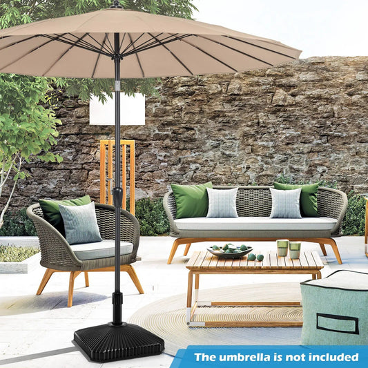 Umbrella Base Fillable with shell texture, black finish, 44 lb capacity, DirectDeals on Tampa Home & Garden Store