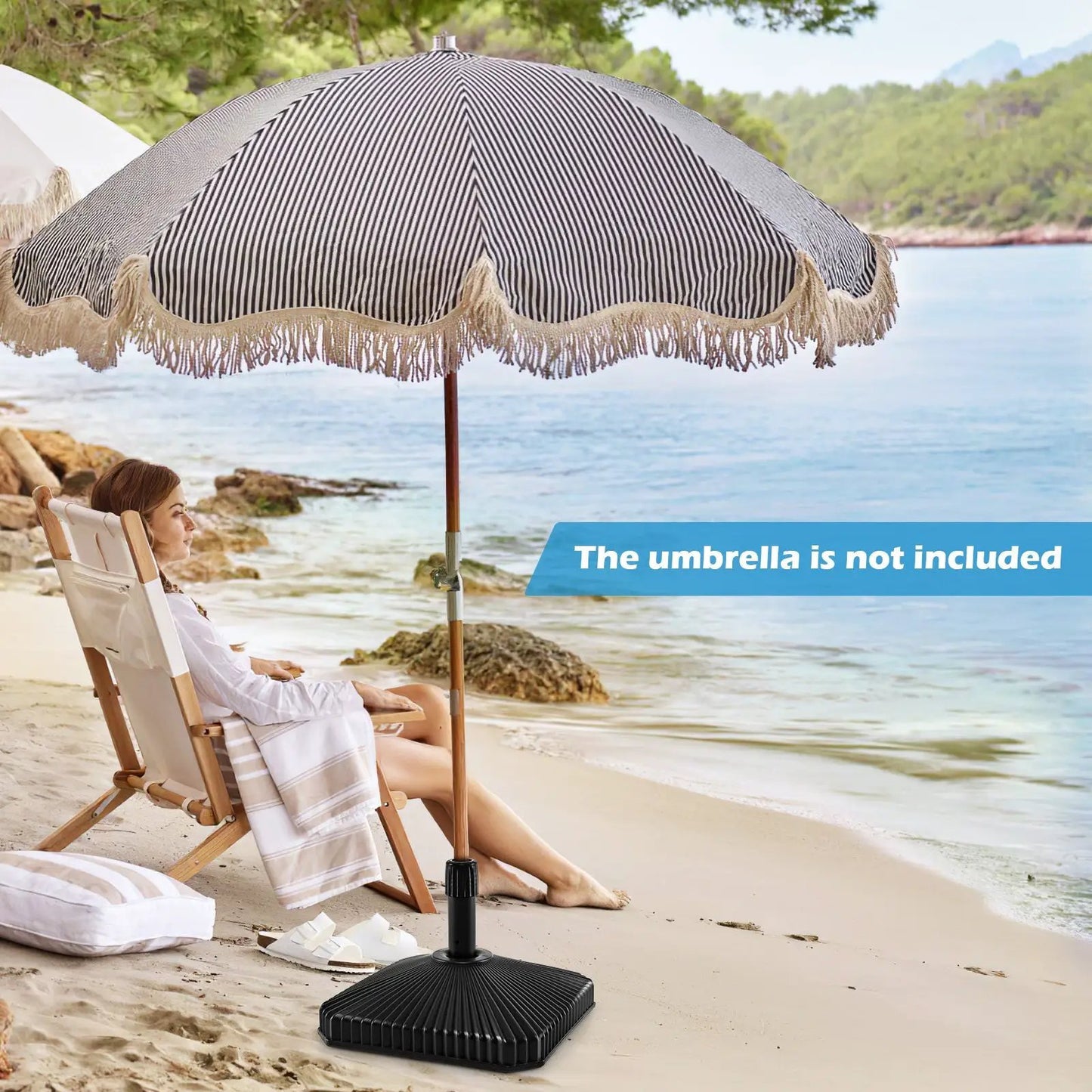 Fillable Umbrella Base with Shell Texture 44 Lb