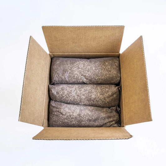 Filled Ellepot Pouches for Vertical Gardens in a box with several dark brown pouches on Tampa Home & Garden Store