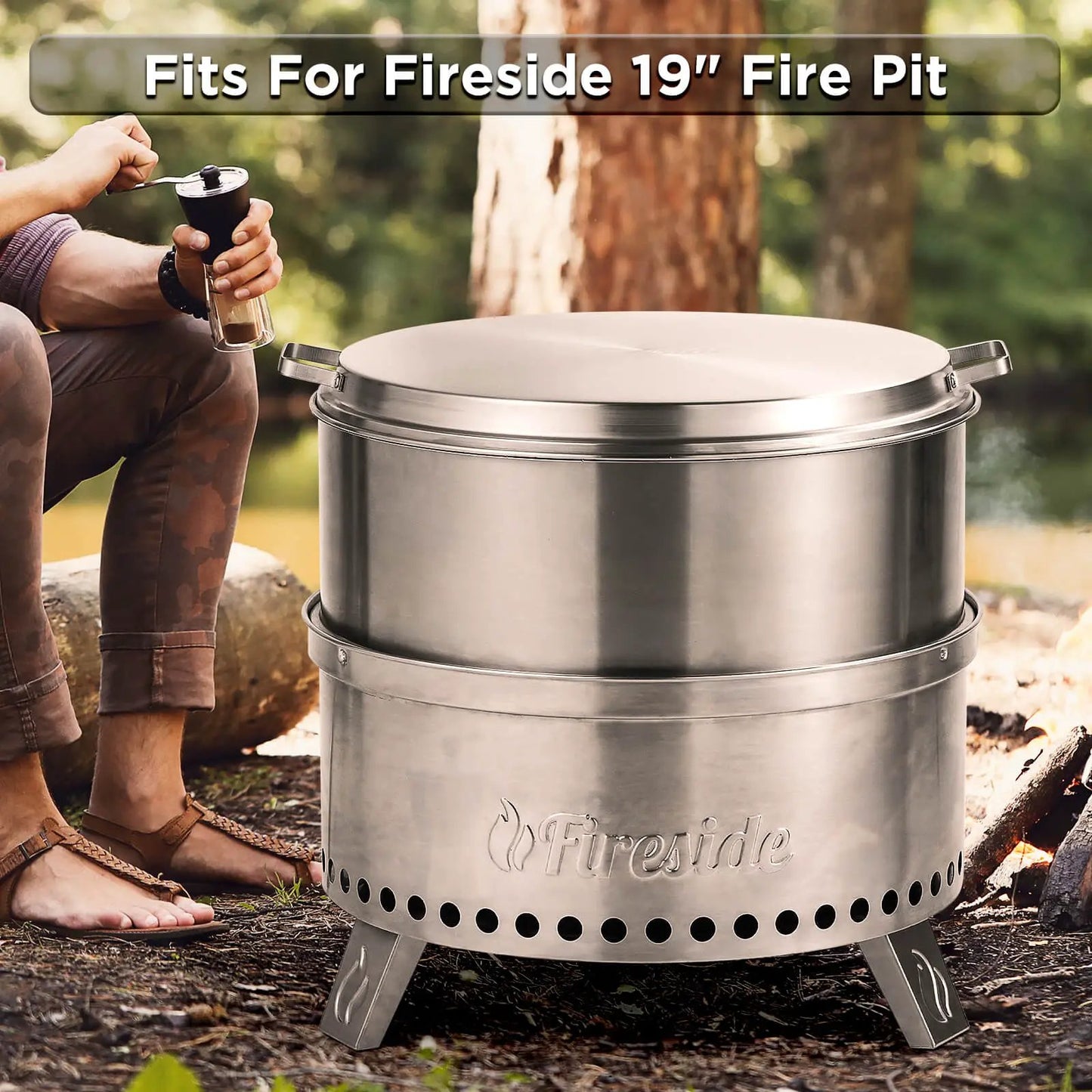 Pluto R19 stainless steel fire pit lid TURBRO fits 19in Fireside pit on Tampa Home & Garden Store