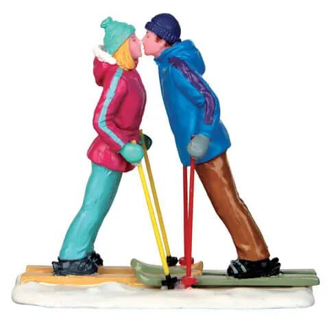 First Ski Date Figurine two skiers on skis in colorful jackets by The Country Christmas Loft on Tampa Home & Garden Store