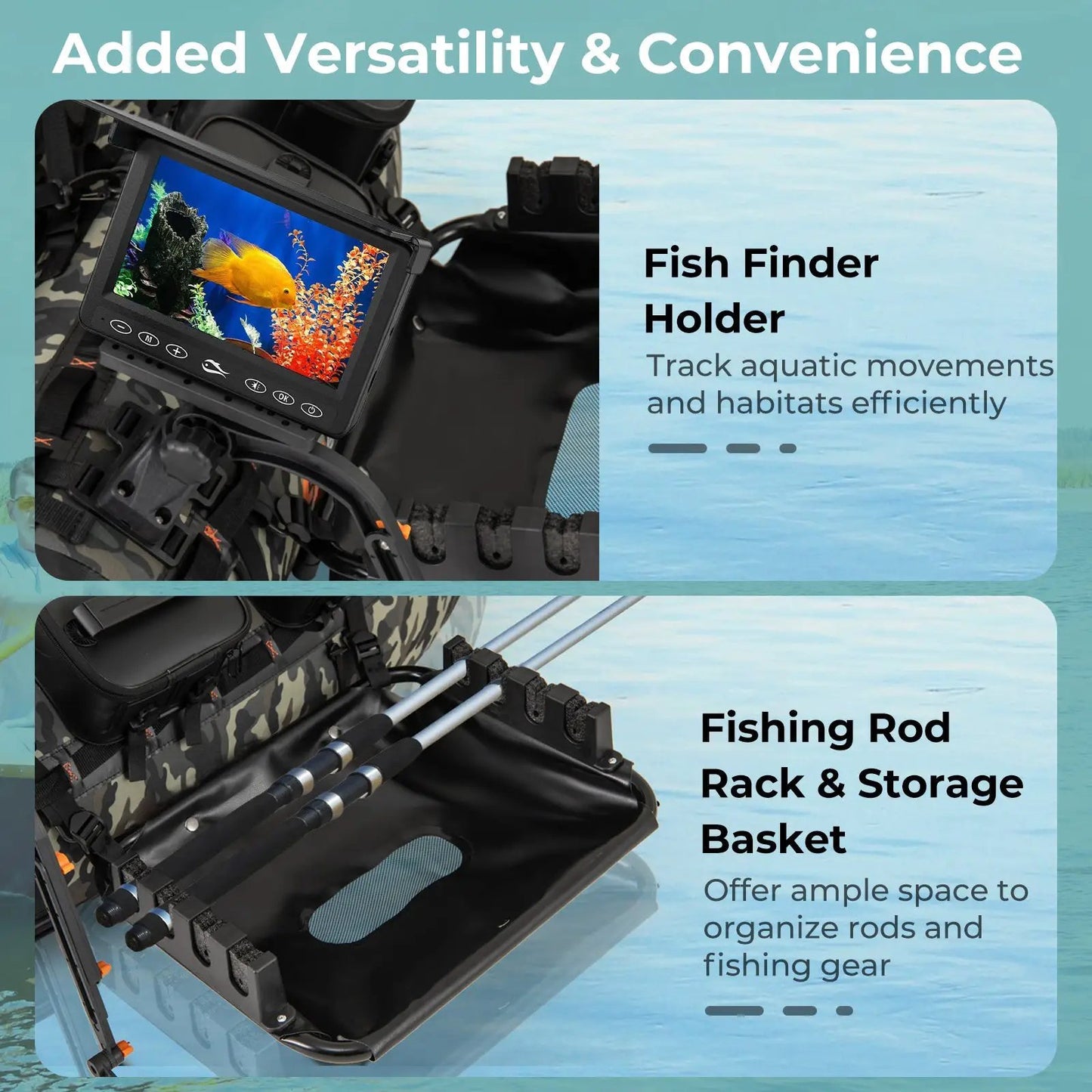 Inflatable fishing boat with 3 detachable storage boxes in rugged 600D fabric on Tampa Home & Garden Store