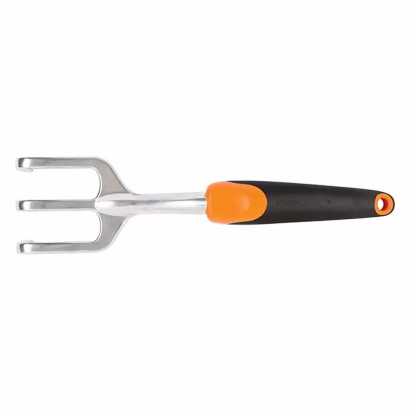Fiskars Ergo Cultivator orange/black handle with metal tines for deep tilling on Tampa Home & Garden Store