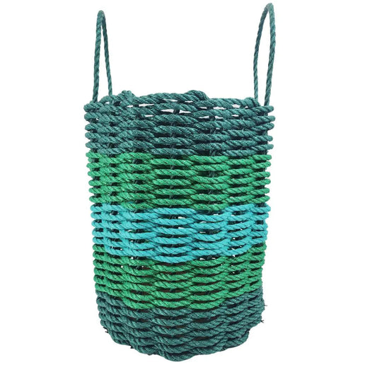 Five Stripe Rope Storage Basket Hunter Green, Green, Teal - Tampa Home & Garden Store