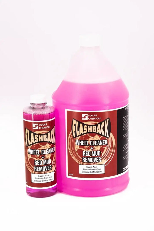 Flashback Wheel Cleaner & Red Mud Remover Detergent by Socar Chemical, pink liquid, 2-pack on Tampa Home & Garden Store
