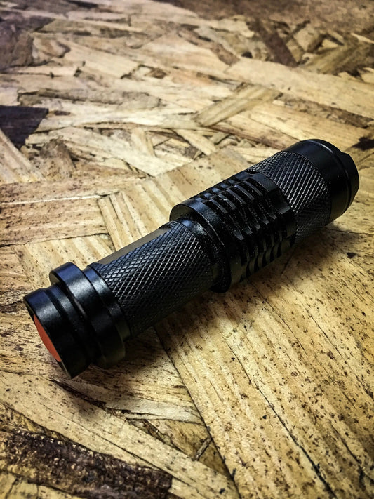GGLighting three function rechargeable flashlight, black knurled body, handheld torch on Tampa Home & Garden Store