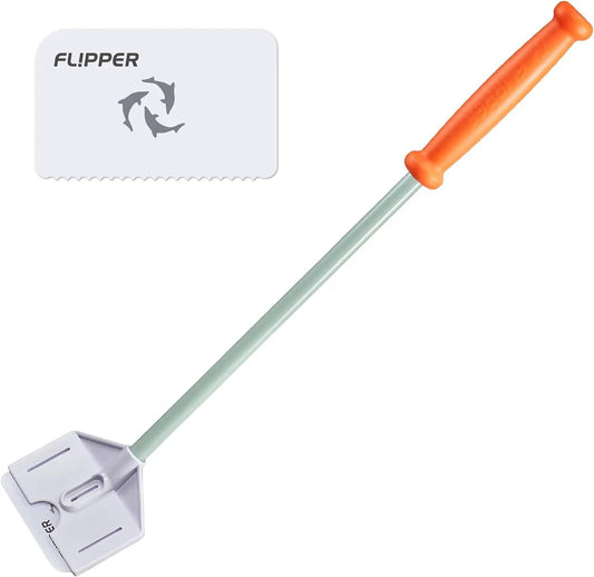 Cichlid Bros Flipper Magnet Scrubber Kit with orange handle and gray shaft for aquarium cleaning on Tampa Home & Garden Store