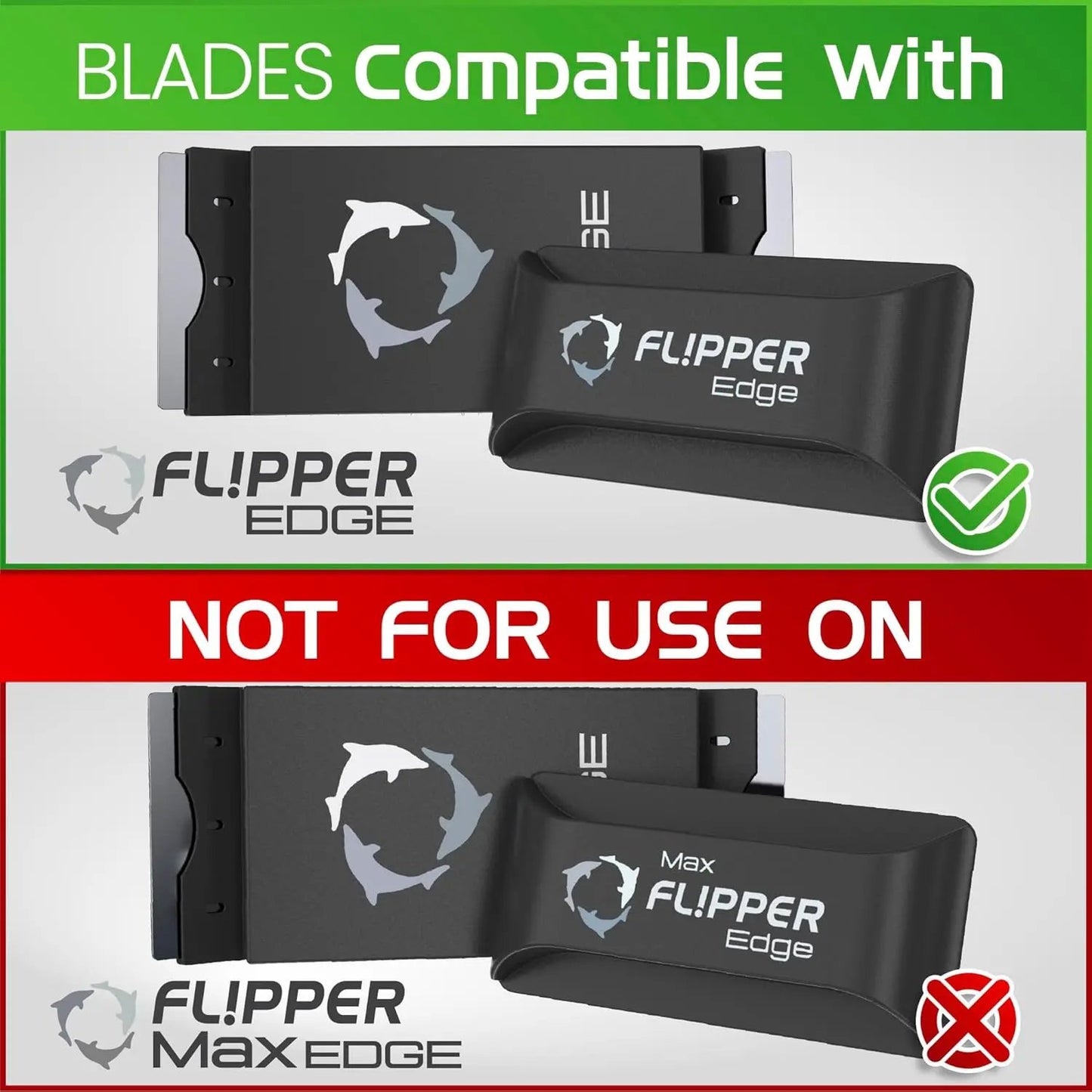 Flipper Edge stainless steel replacement blades in black case for aquarium cleaning supplies on Tampa Home & Garden Store