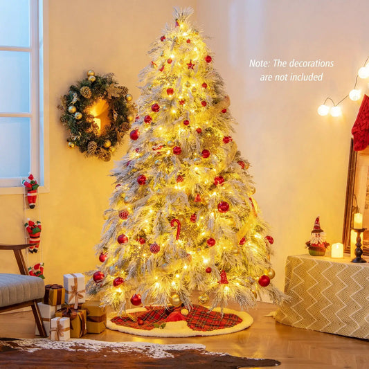 DirectDeals Four and a Half to Seven Feet Prelit Snow Tree with warm white LED lights on Tampa Home & Garden Store