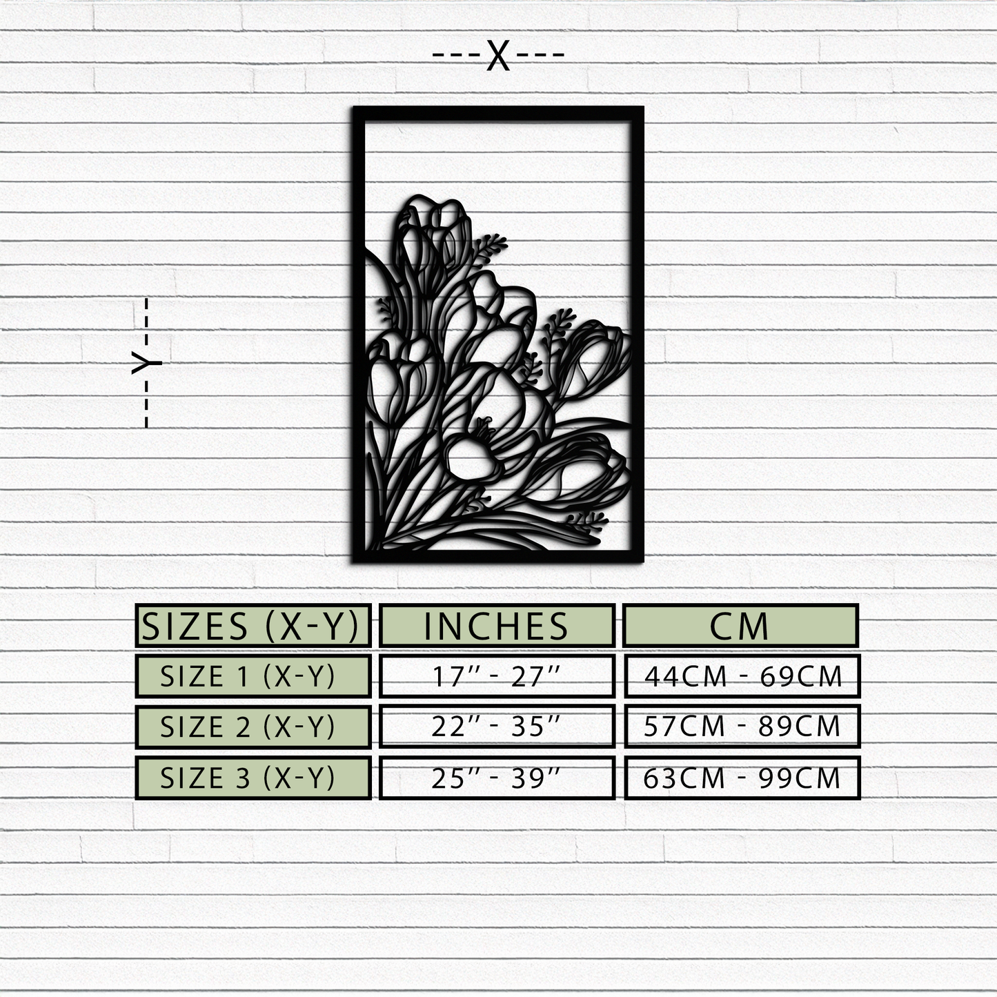 Floral Metal Wall Art – Elegant Botanical Home Decor - KAF219 - Tampa Home & Garden Store