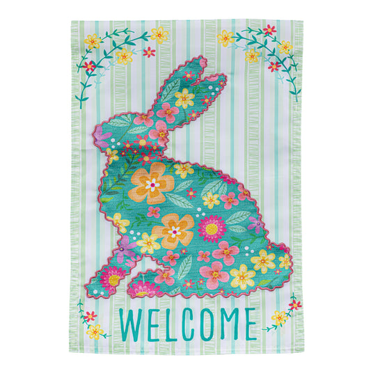Floral Patterned Bunny Applique Garden Flag - Tampa Home & Garden Store