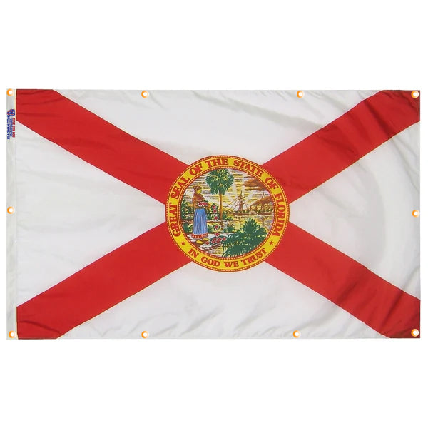 Florida Flag with Grommets Along the Edges for Wall Hanging - Tampa Home & Garden Store