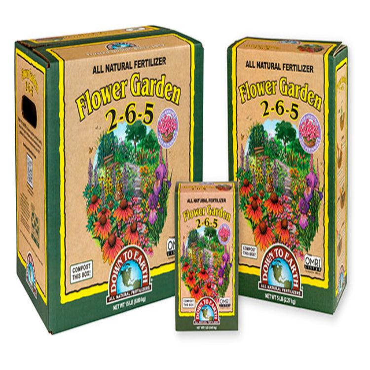 Flower Garden 2-6-5 all natural fertilizer boxes (3) by Down To Earth, Rivendell Distribution on Tampa Home & Garden Store