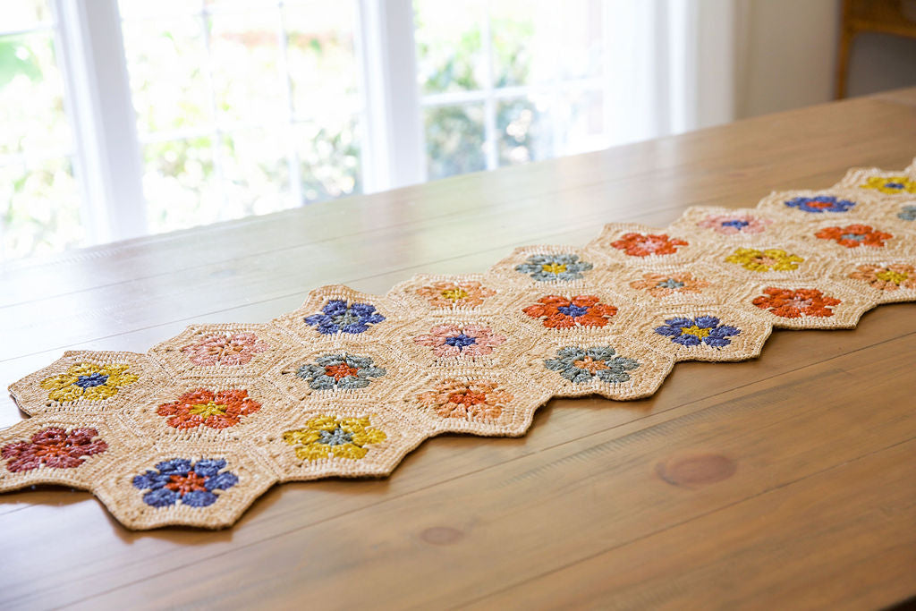 Flower Table Runner, Multicolor Raffia Tabletop - Tampa Home & Garden Store